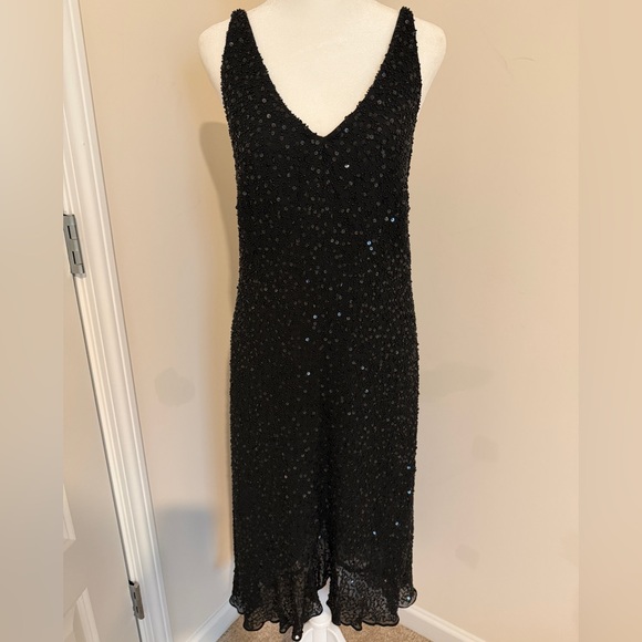 Impressions Dresses & Skirts - Vintage Impressions Black Beaded Sequin Midi Dress